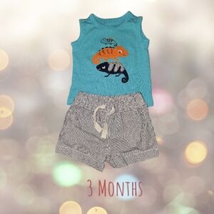 Just One You by Carter's Baby Boy 2pc Chameleon Tank & Seersucker Shorts Set 3 M